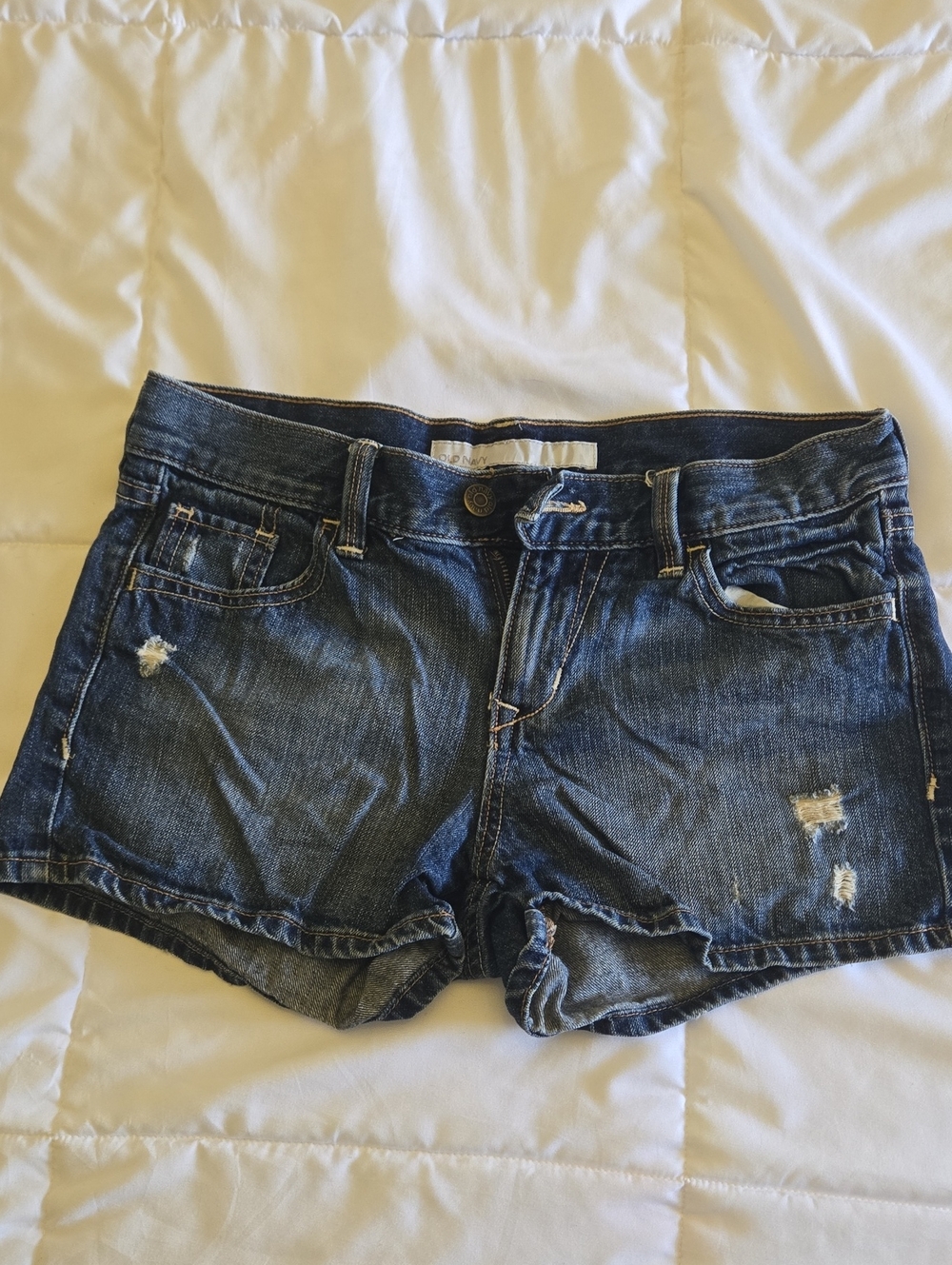 Old Navy Distressed Dark Blue Denim Shorts